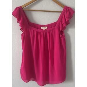 ee: some WOMENS BOUTIQUE PINK TOP CHIFFON OVERLAY SIZE SMALL NEW
